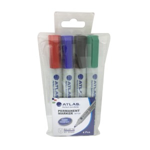 Atlas Permanent Marker Bullet DZ=12EA Red, AS-MP100-RD