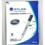 Atlas Permanent Marker Chisel DZ=12EA Black, AS-MP200-BK