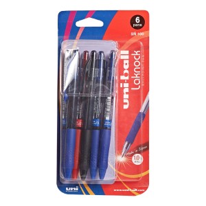 Mitsubishi Uni-ball Ball Pen Laknock bls=6pcs ass, MI-SN100M-06C